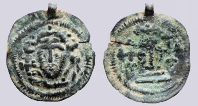 Central Asia / Silk Road, hunnic AE pendant in Byzantine style