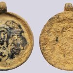 Central Asia / Silk Road, hunnic AE pendant in Byzantine style