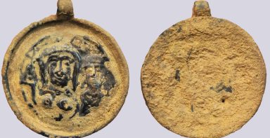 Central Asia / Silk Road, hunnic AE pendant in Byzantine style