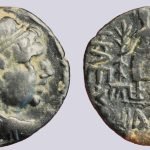 YüehChi / Kushans, AE didrachm, Heliokles' imitation