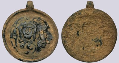 Central Asia / Silk Road, hunnic AE pendant in Byzantine style