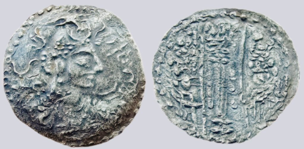 Iranian Huns, AR obol, Nezak Kings