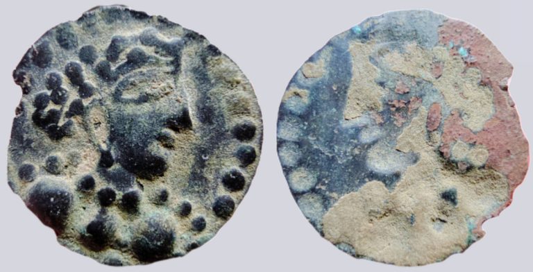 Central Asia, AE bracteate in Hunnic  style