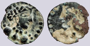 Central Asia, AE bracteate in Hunnic  style