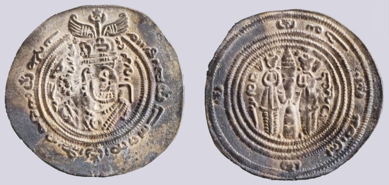 Western Turks, AR drachm, Spur Martan Shah, RARE - Image 1