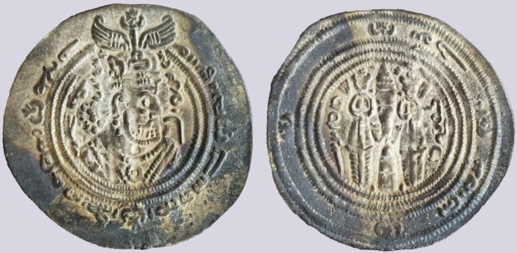 Western Turks, AR drachm, Spur Martan Shah, RARE