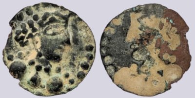 Central Asia, AE bracteate in Hunnic  style