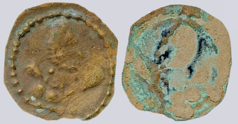 Iranian Huns, AE bracteate of Alkhon style