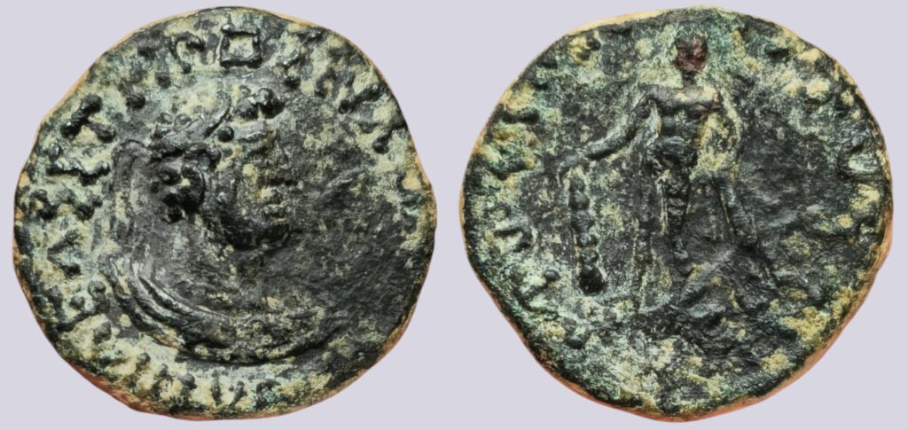 Kushans, AE tetradrachm, Kujula Kadphises