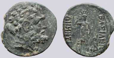 Bactrian Greeks, AE dichalkon, Demetrios