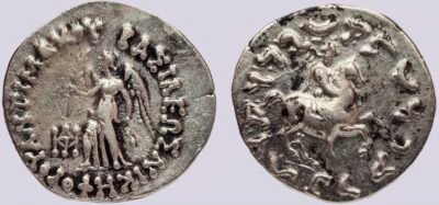 Bactrian Greeks, AE dichalkon, Demetrios