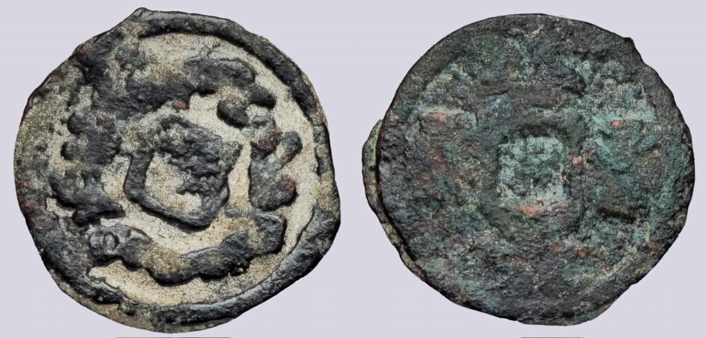 Bactrian Greeks, AE dichalkon, Demetrios