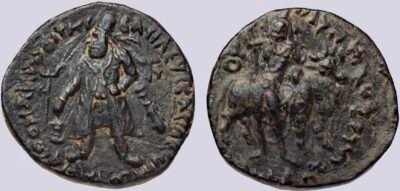 Bactrian Greeks, AE dichalkon, Demetrios