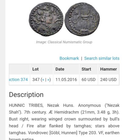 Western Turks, AE drachm, Later Nezak, Type 203