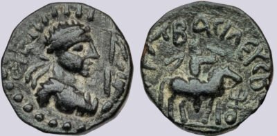 Kushans, AE drachm, Vima Taktho / Soter Megas