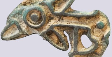 Ancient Bactria, AE stamp seal "Dolphin", 2300–2000 BC