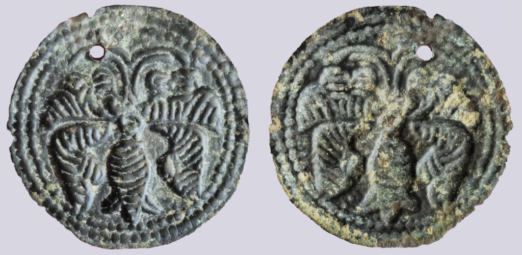 Central Asia, Silk Road, AE bracteate in Hunnic style Central Asia, Silk Road, AE bracteate in Hunnic style