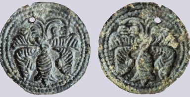 Central Asia, Silk Road, AE bracteate in Hunnic style