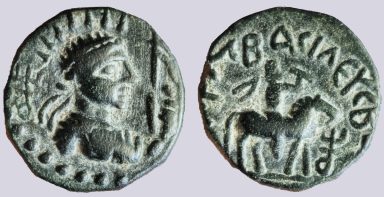 Kushans, AE drachm, Vima Taktho / Soter Megas