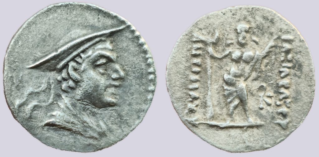 Bactrian Greeks, AR obol, Antimachos