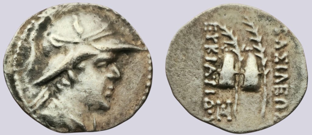 Bactrian Greeks, AR obol, Eukratides