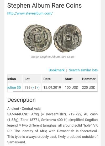 Central Asia, Soghd, AE cash, imitation of Gurak