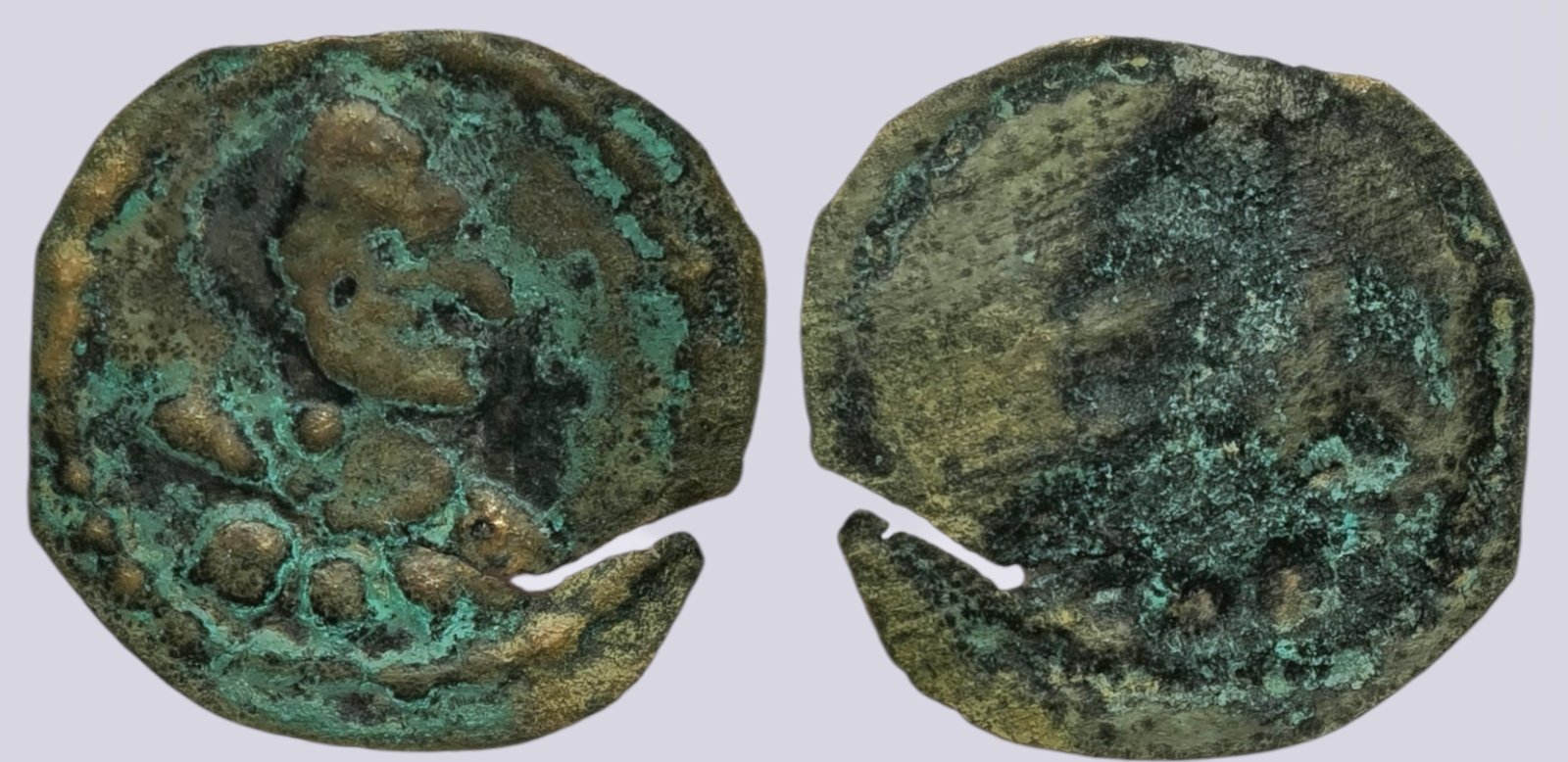 PSX_894 Alchon Huns AE bracteate, Iranian Huns, Alkhon style - Image 1