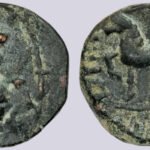 YüehChi / Kushans, AE drachm, Heliokles' imitation