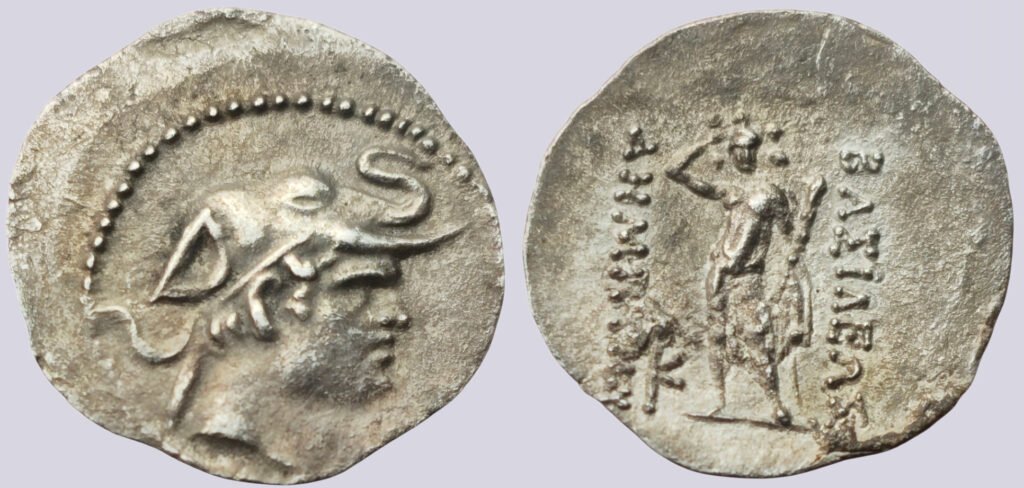 Bactrian Greeks, AR obol, Demetrios