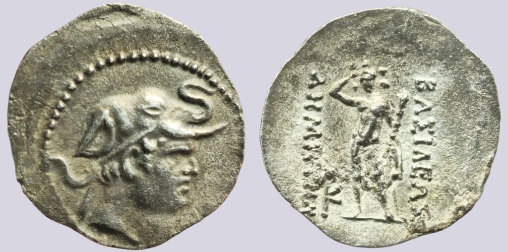 Bactrian Greeks, AR obol, Demetrios