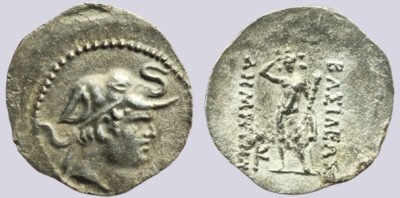 Bactrian Greeks, AR obol, Demetrios