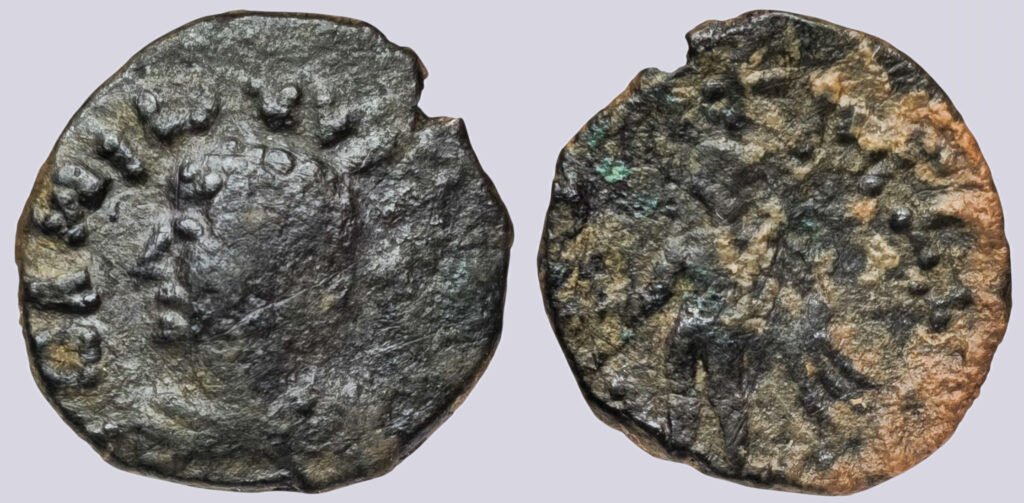 Kushans, AE drachm, Kujula Kadphises