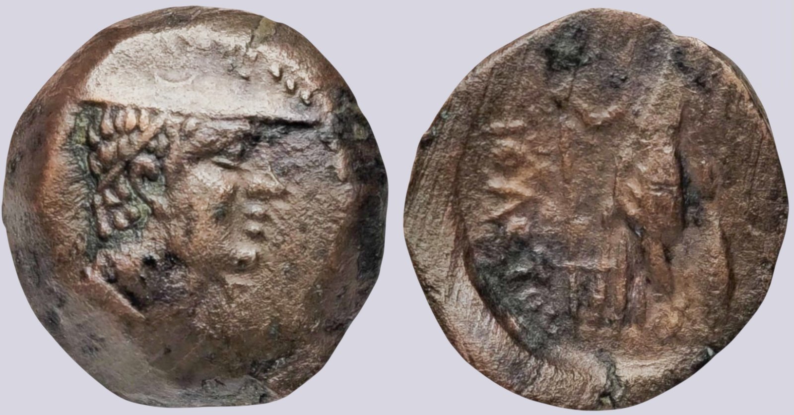 PSX_1537 Bactrian Greeks, AE fractional unit, Diodotos - Image 1
